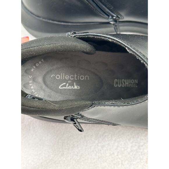 Clark's women's booties wedge cushion comfort black zip - Picture 8 of 9